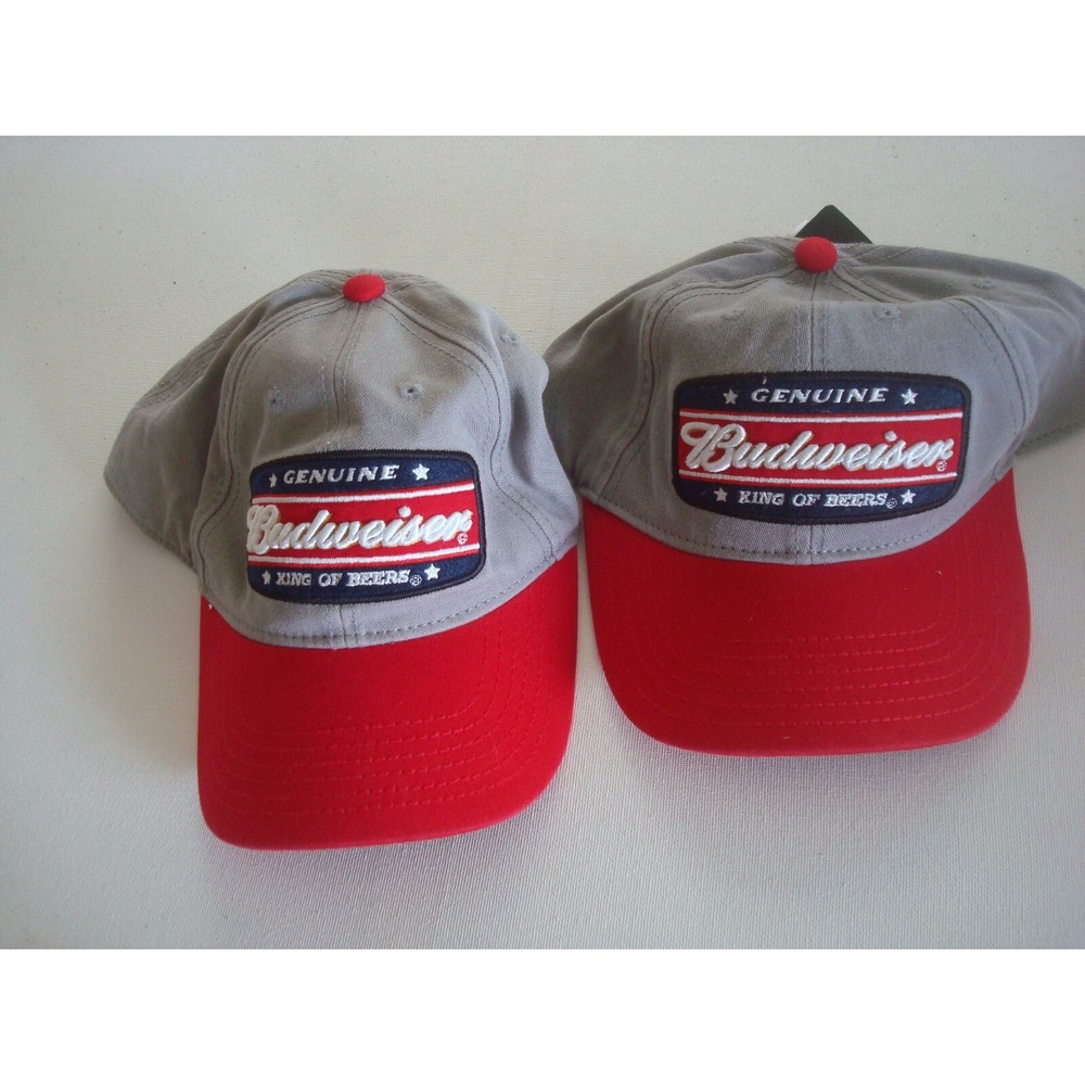 2PC LOT BUD BUDWEISER BEER GOLF BEACH SNAPBACK DEADSTOCK HAT CAP VINTAGE C3